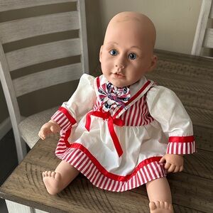 Striped Red and White Baby Doll